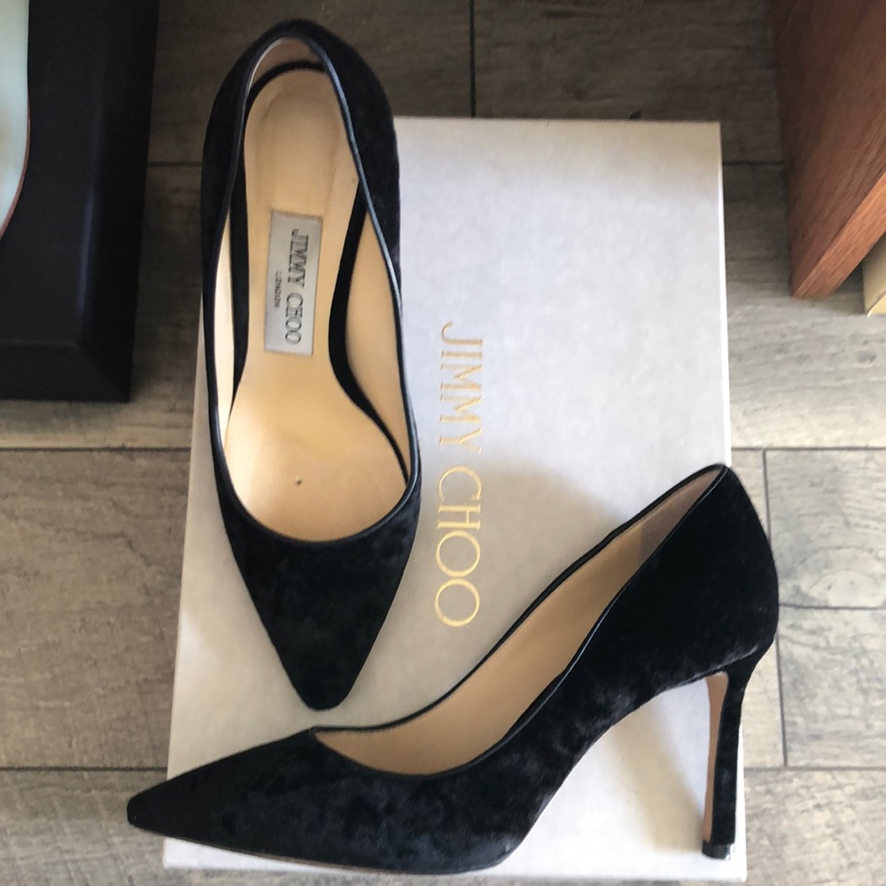 Jimmy Choo Black Velvet heel
